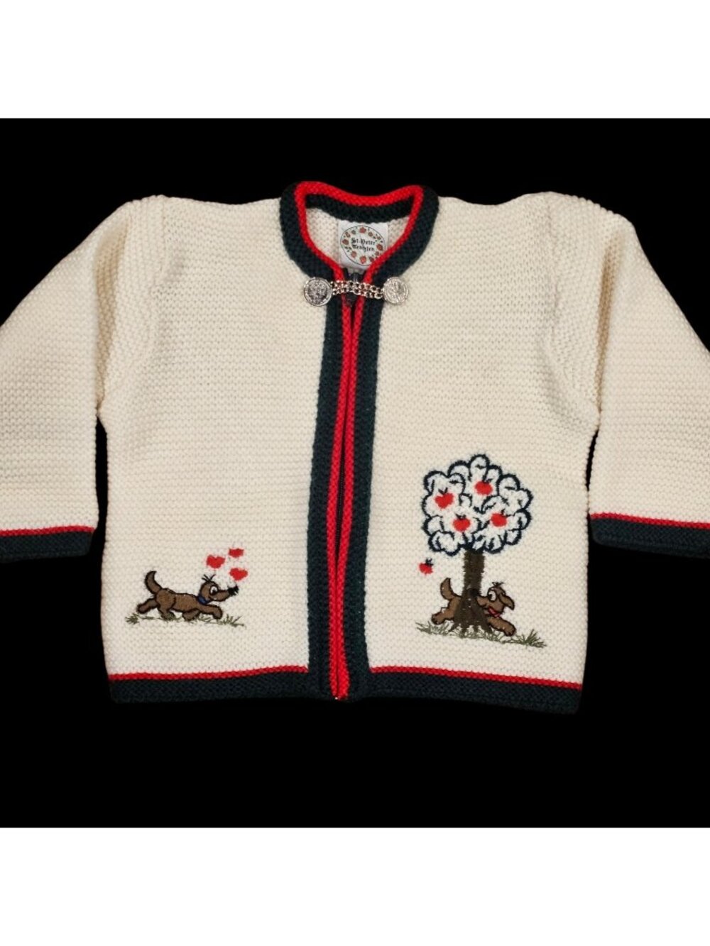 VTG St. Peter Trachten Kids Cardigan Sweater Sz 18-24 M Embroidered Folk Art - Picture 1 of 11
